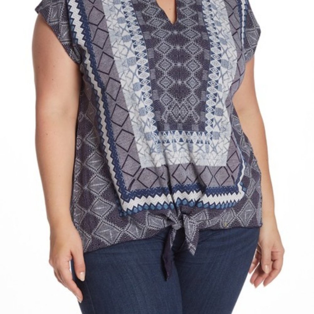 Lucky Brand Sleeveless Tie Front Top - Siz…